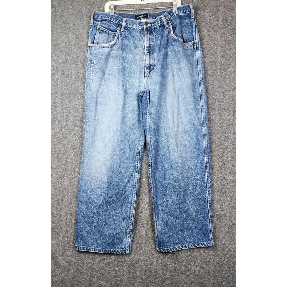 Sean John Denim Shorts Mens 40 Blue Vintage Y2K Streetwear Baggy Cotton‎